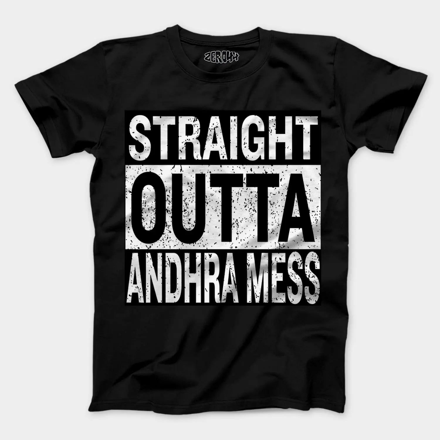 Straight Outta Andhra Mess Men/Unisex T-Shirt in Black Color