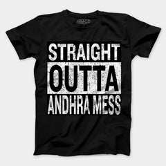 Straight Outta Andhra Mess Men/Unisex T-Shirt in Black Color