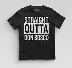 Straight Outta Don Bosco Boys Round Neck T-Shirt in Black Color