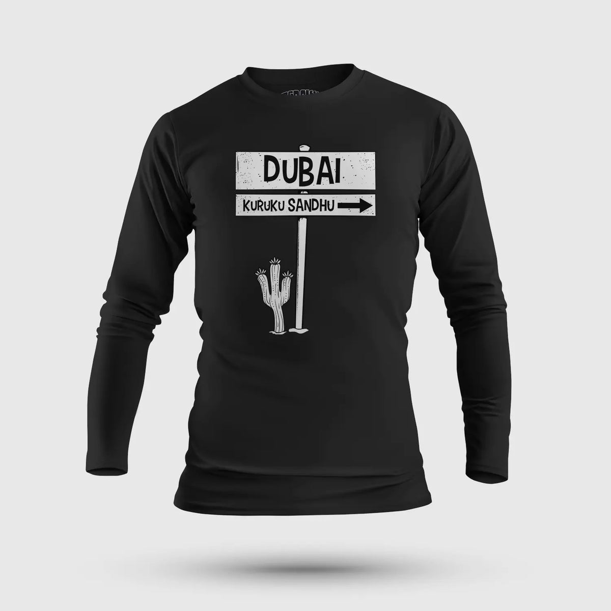 Dubai Kuruku Sandhu Men/Unisex Long Sleeve T-Shirt in Black Color