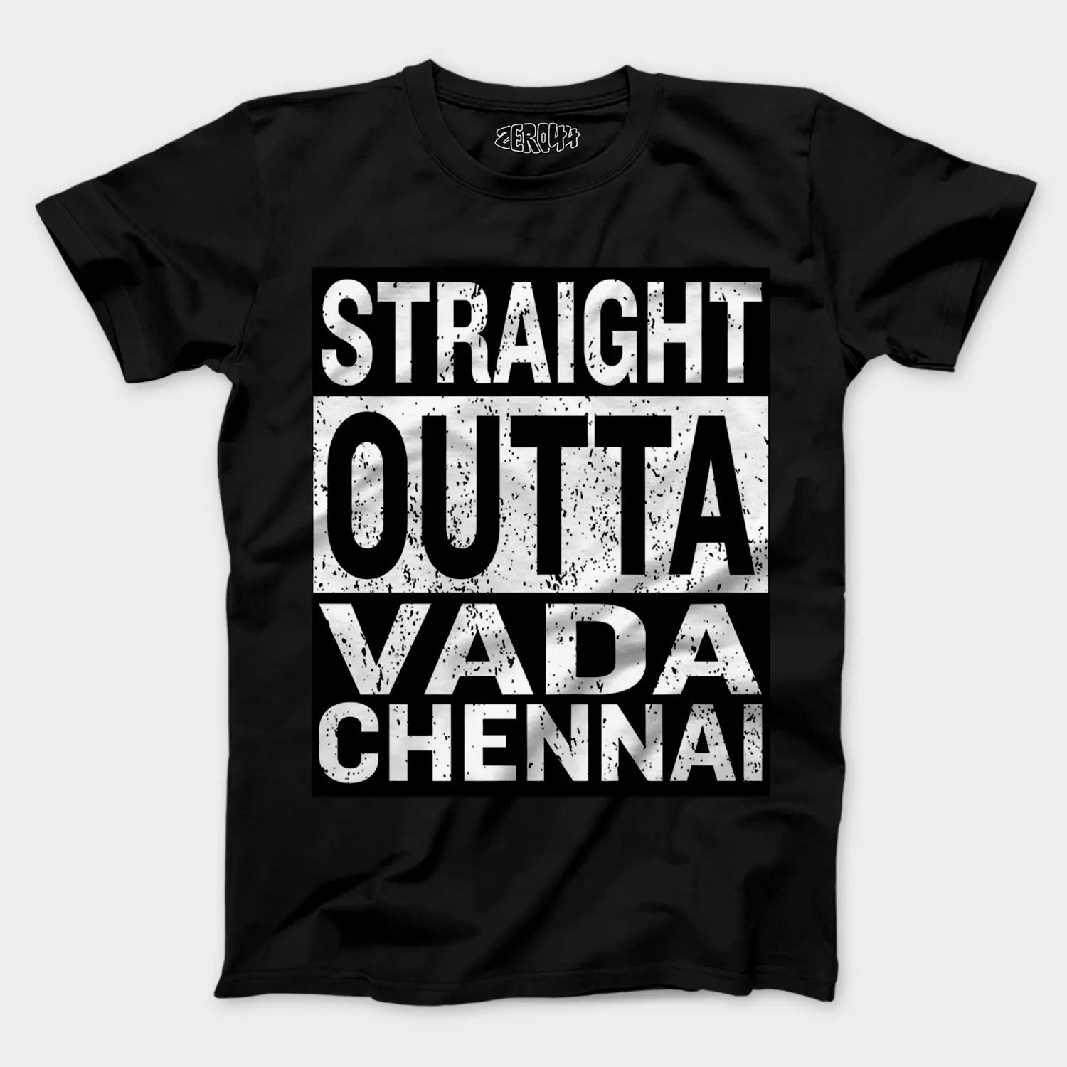 Straight Outta Vada Chennai Men/Unisex T-Shirt in Black Color