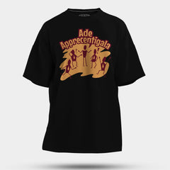 Ade Apprecentingala Men/Unisex Oversized T-Shirt in Black Color