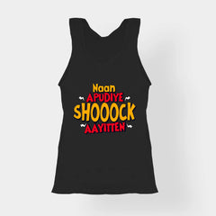 Naan Apudiye Shoooock Aayitten Women's Tank Top in Black Color