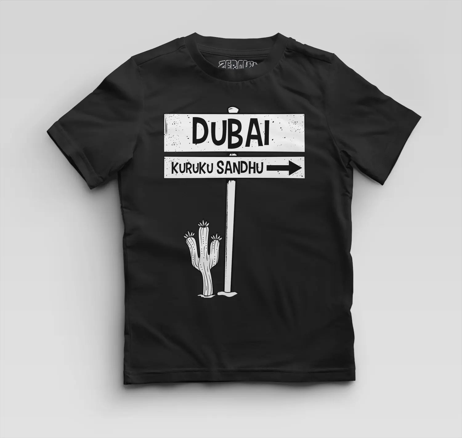 Dubai Kuruku Sandhu Boys Round Neck T-Shirt in Black Color