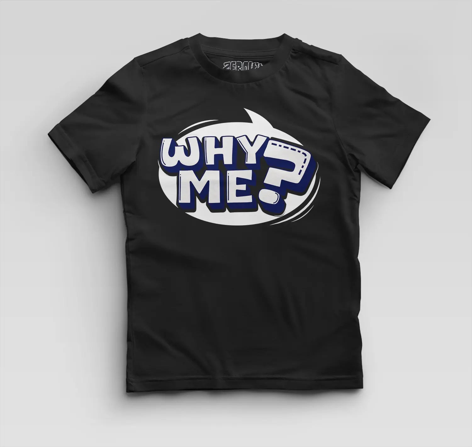 Why Me? Boys Round Neck T-Shirt in Black Color