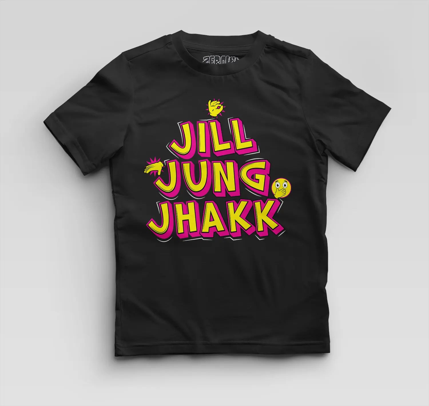 Jill Jung Jhakk Boys Round Neck T-Shirt in Black Color