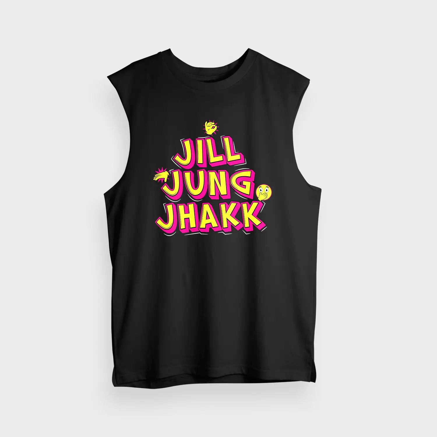 Jill Jung Jhakk Men/Unisex Tank Top in Black Color