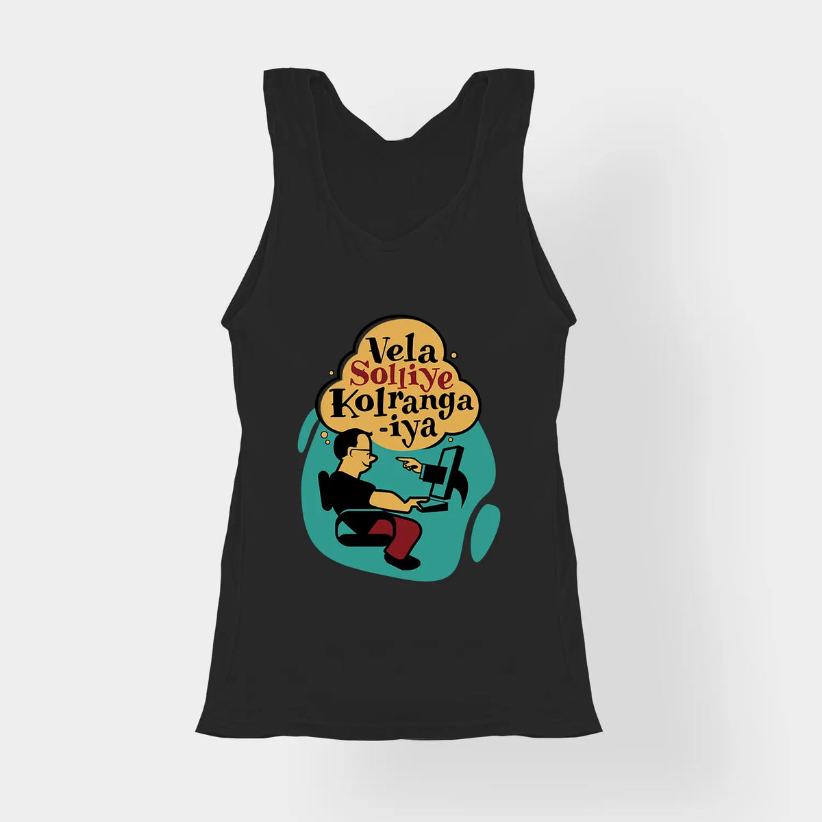Vela Soliye Kolrangaiya Women's Tank Top in Black Color