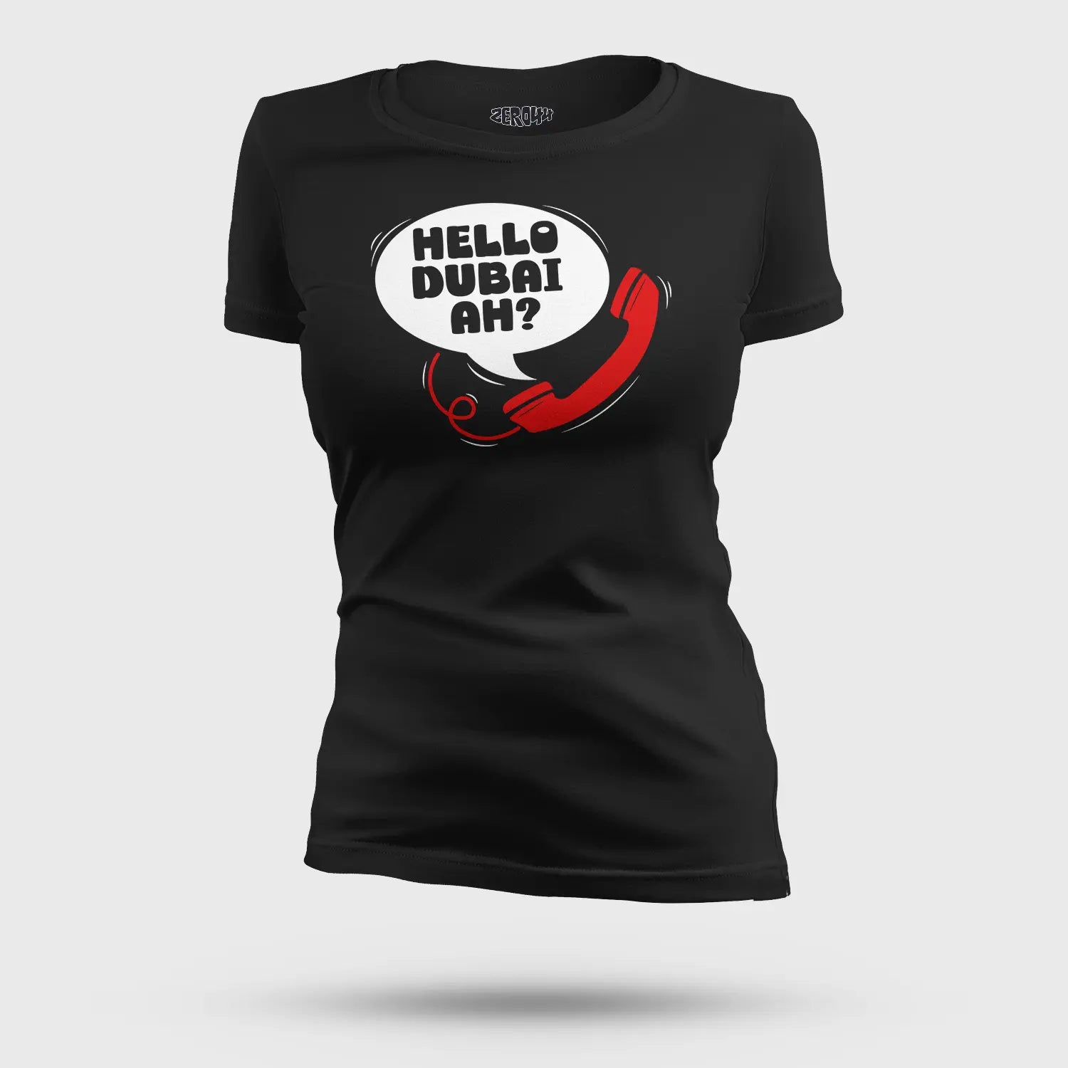Hello Dubai Ah? Women's T-Shirt in Black Color