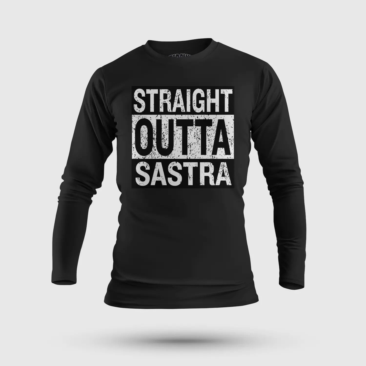 Straight Outta Sastra Men/Unisex Long Sleeve T-Shirt in Black Color