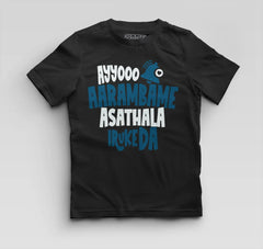 Ayyooo Aarambame Asathala Iruke Da Boys Round Neck T-Shirt in Black Color