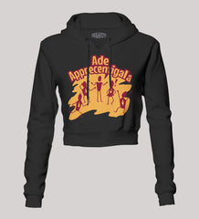 Ade Apprecentingala Women's Crop Hoodies in Black Color
