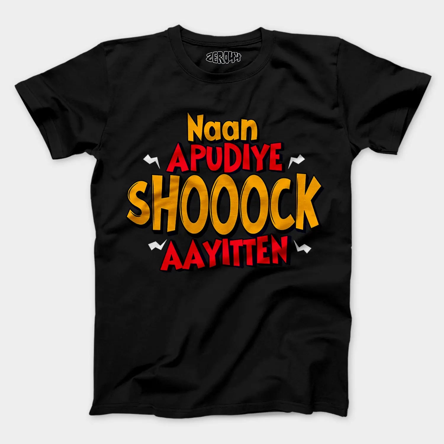 Naan Apudiye Shoooock Aayitten Men/Unisex T-Shirt in Black Color