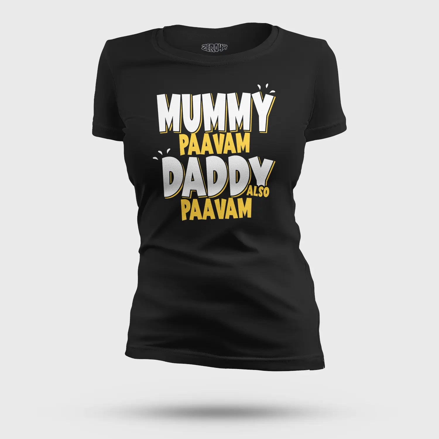 Mummy Paavam, Daddy Also Paavam Women's T-Shirt in Black Color