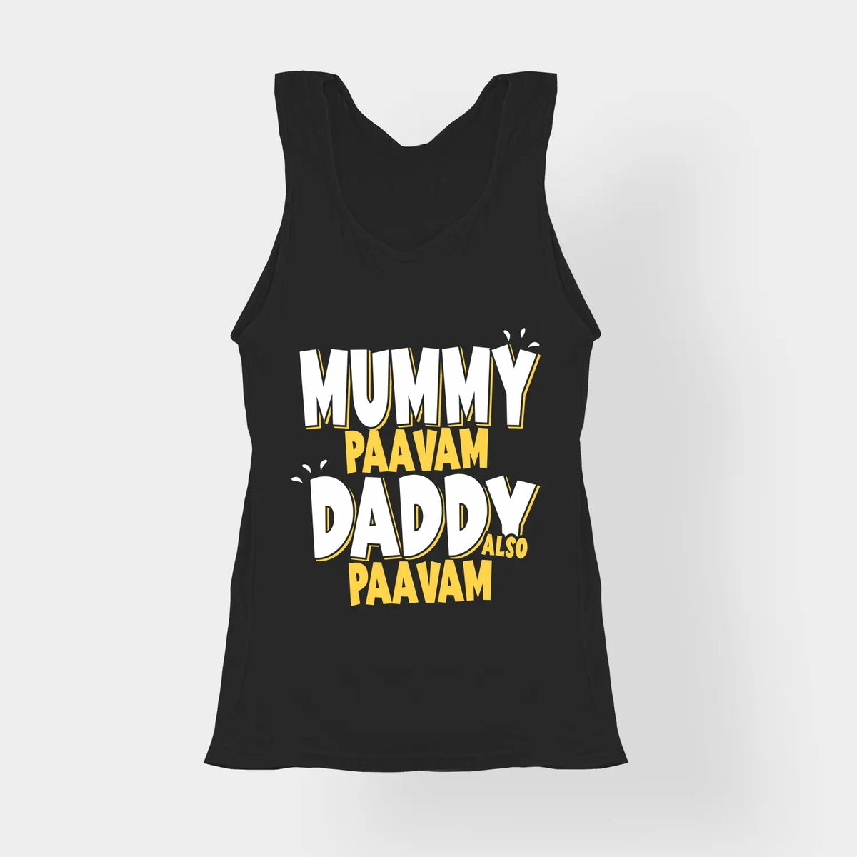 Mummy Paavam, Daddy Also Paavam Women's Tank Top in Black Color