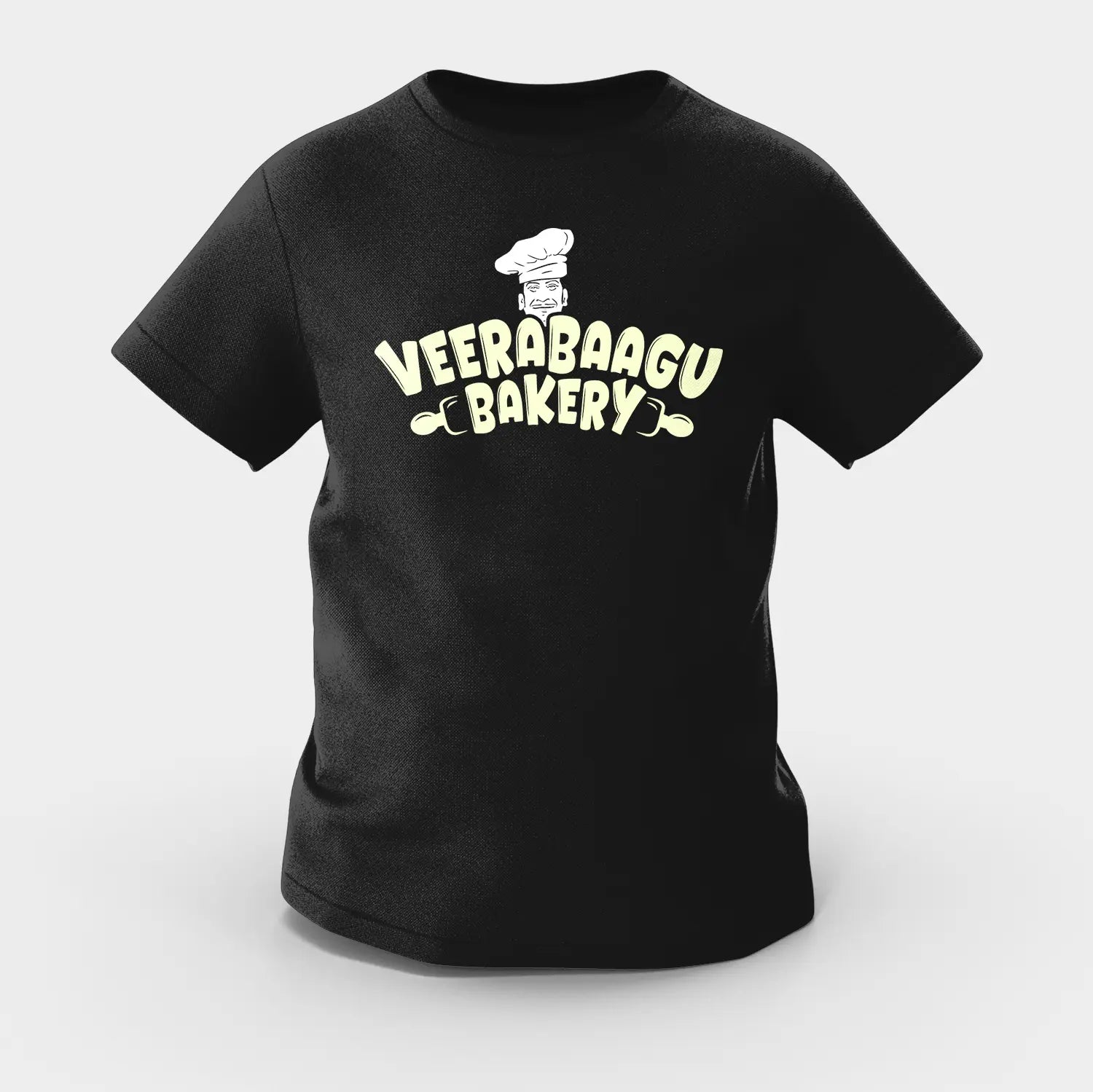 Veerabaagu Bakery Girls Round Neck T-Shirt in Black Color