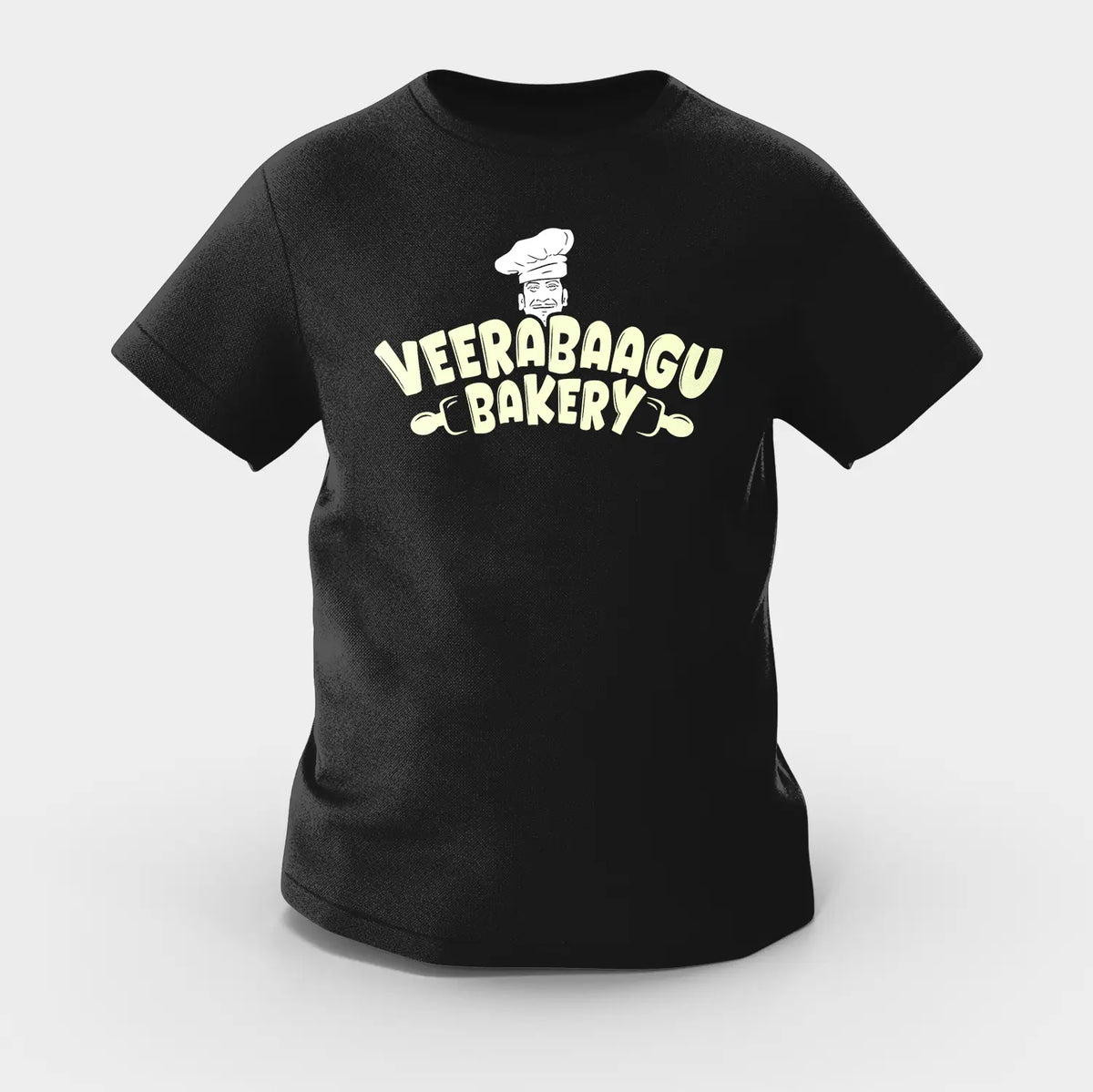 Veerabaagu Bakery Girls Round Neck T-Shirt in Black Color