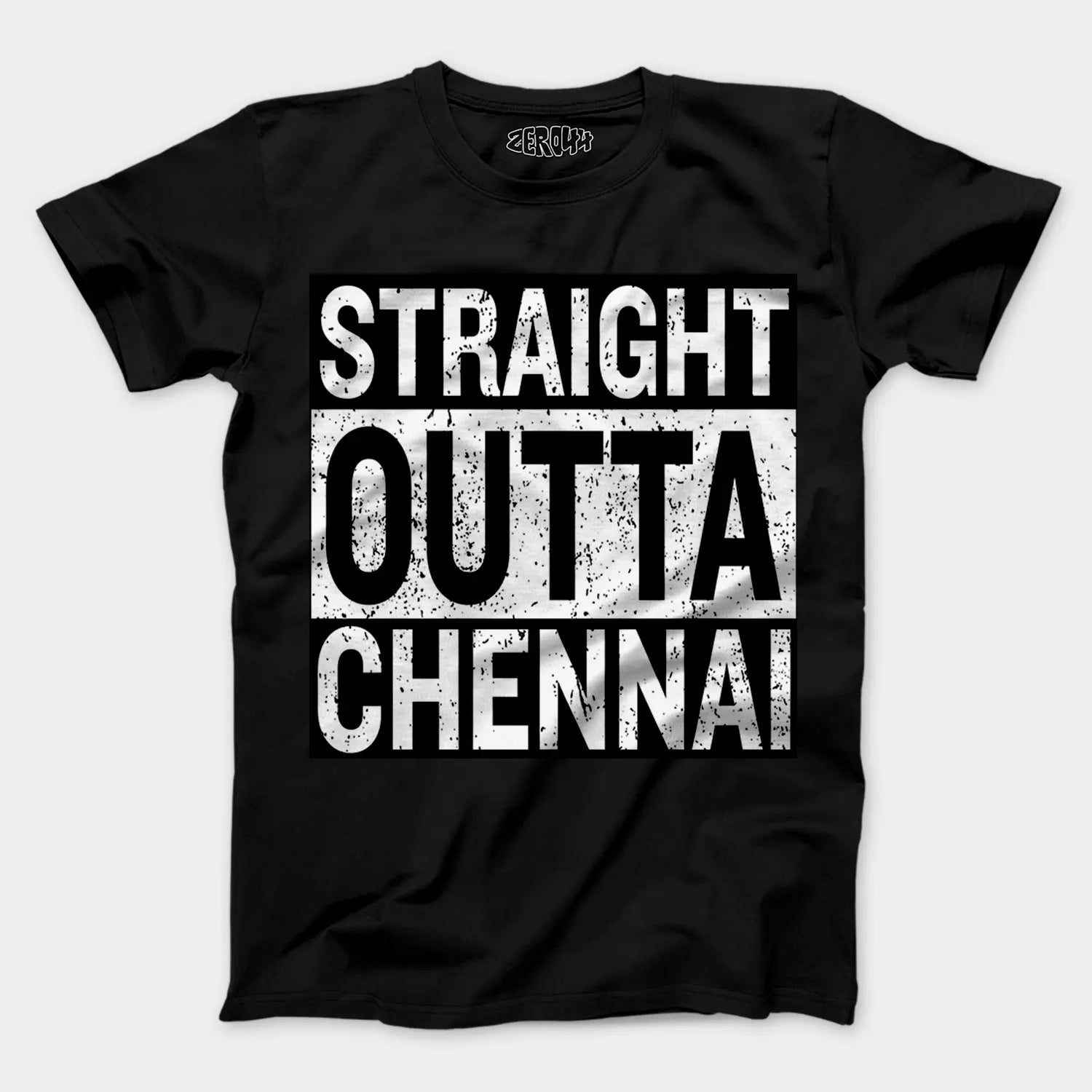 Straight Outta Chennai Men/Unisex T-Shirt in Black Color