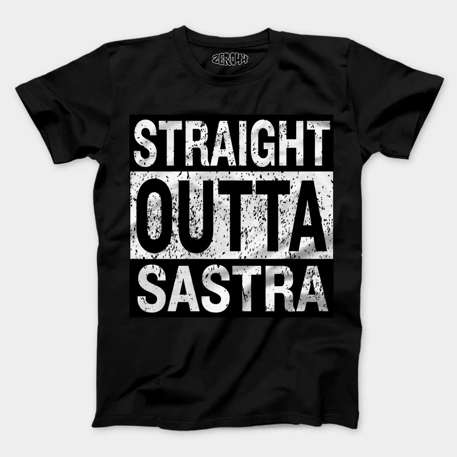 Straight Outta Sastra Men/Unisex T-Shirt in Black Color
