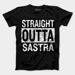 Straight Outta Sastra Men/Unisex T-Shirt in Black Color