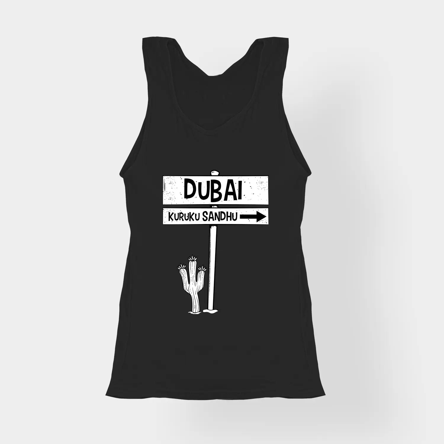 Dubai Kuruku Sandhu Women's Tank Top in Black Color