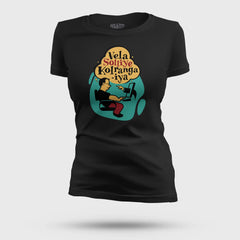 Vela Soliye Kolrangaiya Women's T-Shirt in Black Color