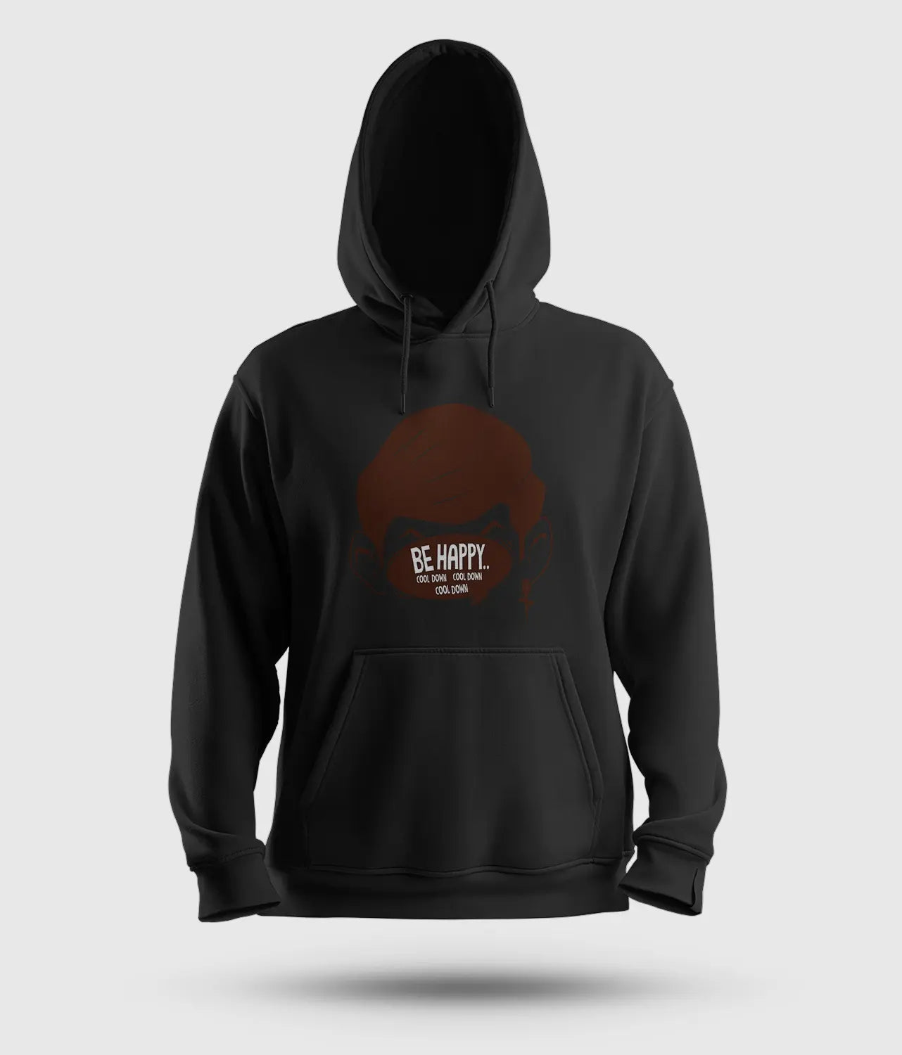 Be Happy Cool Down Cool Down Cool Down Men/Unisex Hoodie in Black Color