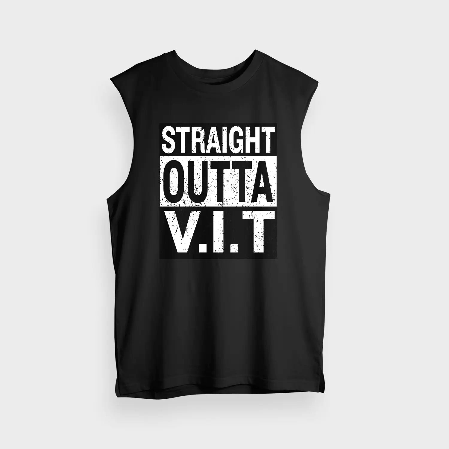 Straight Outta Vit Men/Unisex Tank Top in Black Color