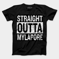 Straight Outta Mylapore Men/Unisex T-Shirt in Black Color
