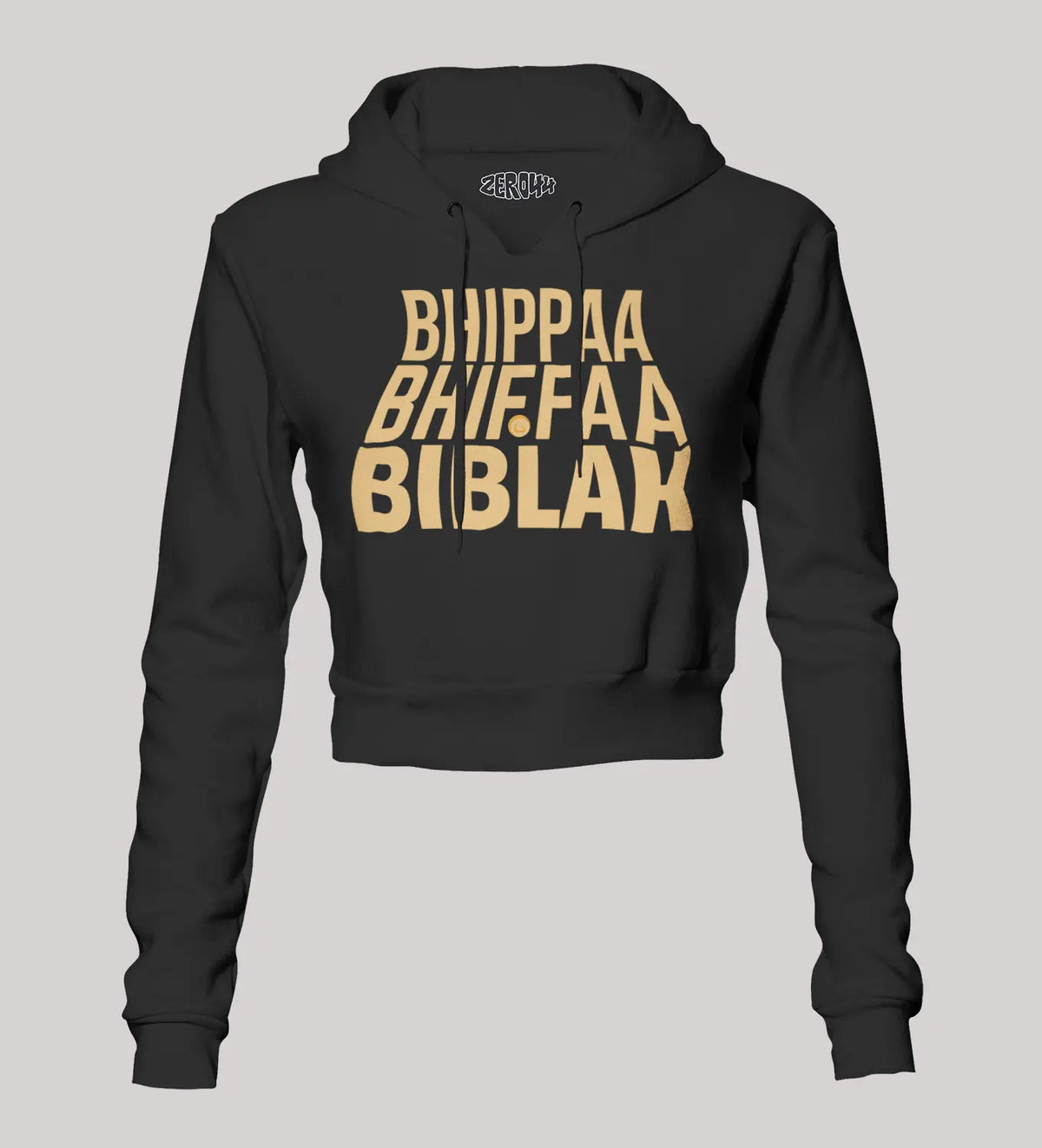 Bhippa Bhiffa Biblak Women's Crop Hoodies in Black Color