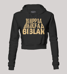 Bhippa Bhiffa Biblak Women's Crop Hoodies in Black Color