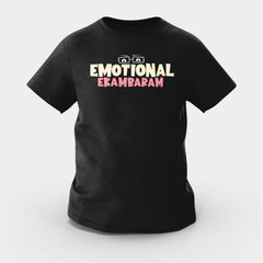 Emotional Ekambaram Girls Round Neck T-Shirt in Black Color