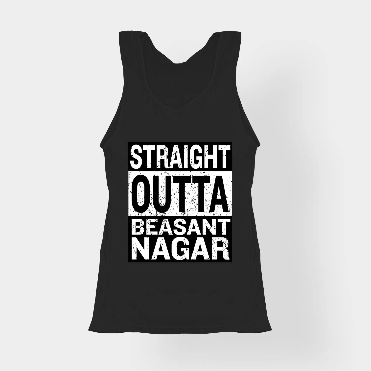 Straight Outta Beasant Nagar Women's Tank Top in Black Color