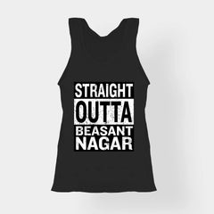 Straight Outta Beasant Nagar Women's Tank Top in Black Color