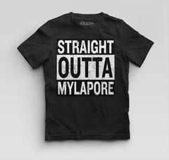 Straight Outta Mylapore Boys Round Neck T-Shirt in Black Color