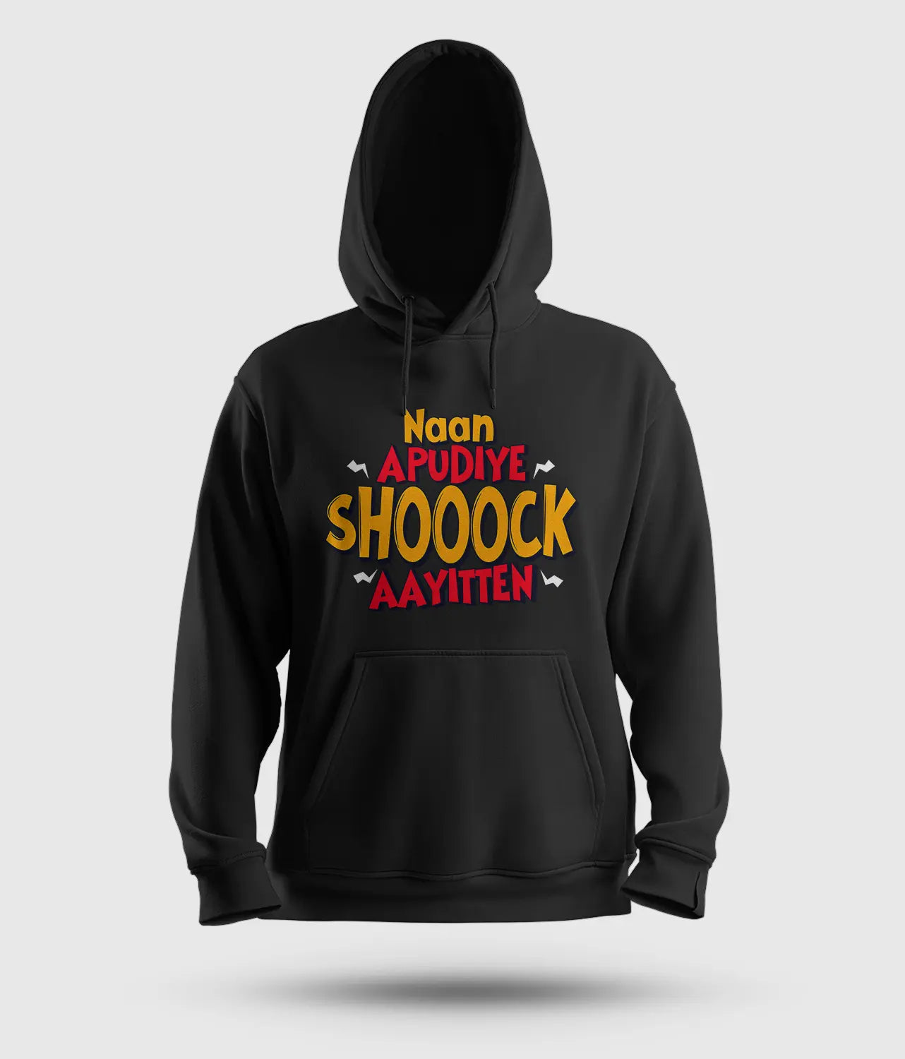 Naan Apudiye Shoooock Aayitten Men/Unisex Hoodie in Black Color