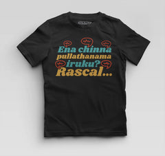 Ena Chinna Pulla Thanama Iruku Rascal Boys Round Neck T-Shirt in Black Color