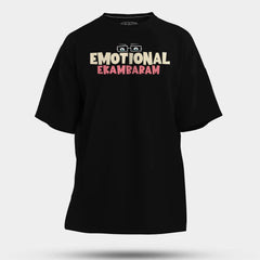Emotional Ekambaram Men/Unisex Oversized T-Shirt in Black Color