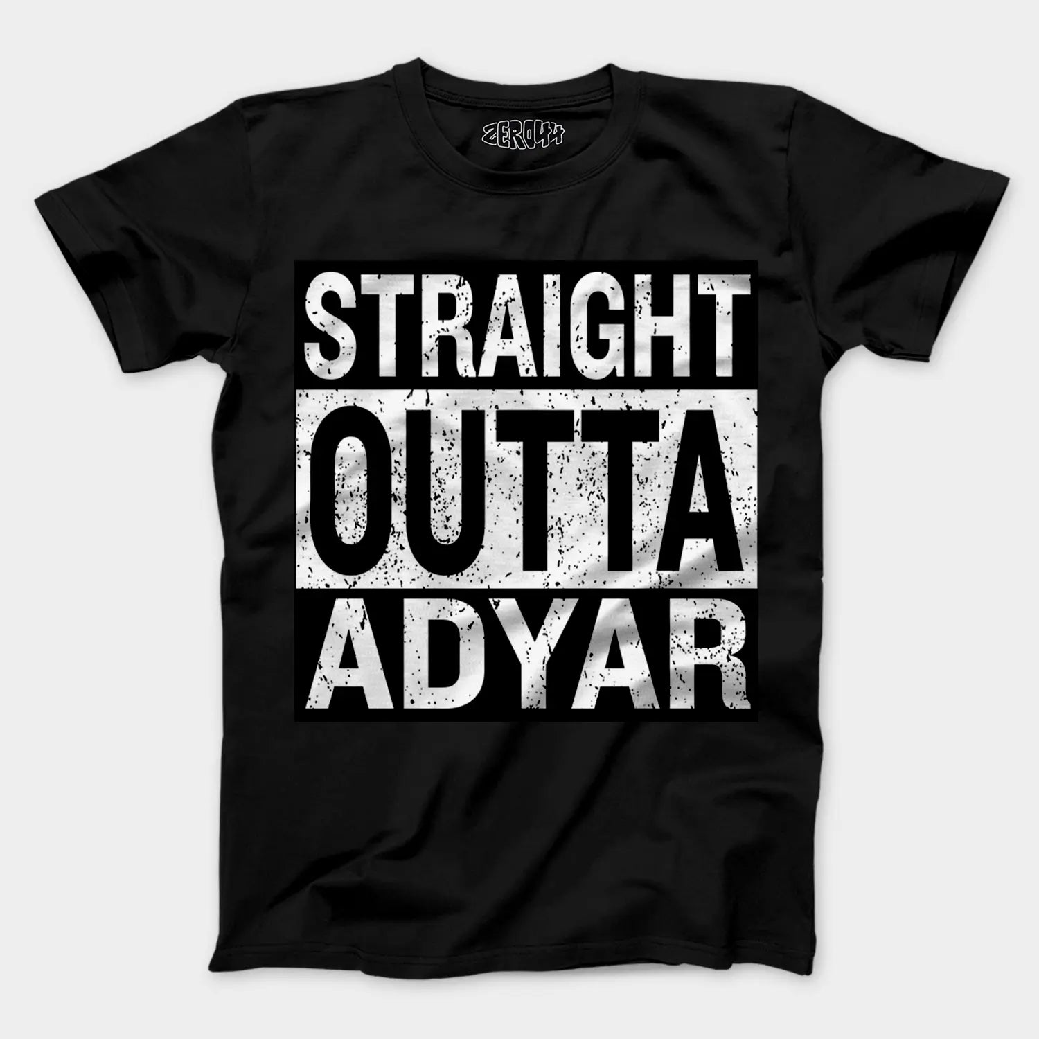 Straight Outta Adyar Men/Unisex T-Shirt in Black Color