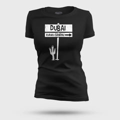 Dubai Kuruku Sandhu Women's T-Shirt in Black Color