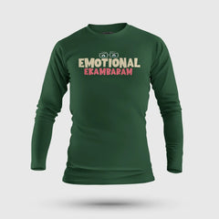 Emotional Ekambaram Men/Unisex Long Sleeve T-Shirt in Bottle Green Color