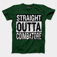 Straight Outta Coimbatore Men/Unisex T-Shirt in Bottle Green Color