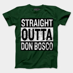 Straight Outta Don Bosco Men/Unisex T-Shirt in Bottle Green Color
