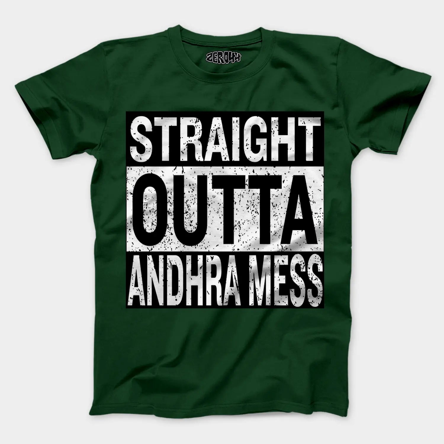 Straight Outta Andhra Mess Men/Unisex T-Shirt in Bottle Green Color