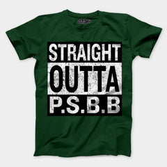 Straight Outta Psbb Men/Unisex T-Shirt in Bottle Green Color