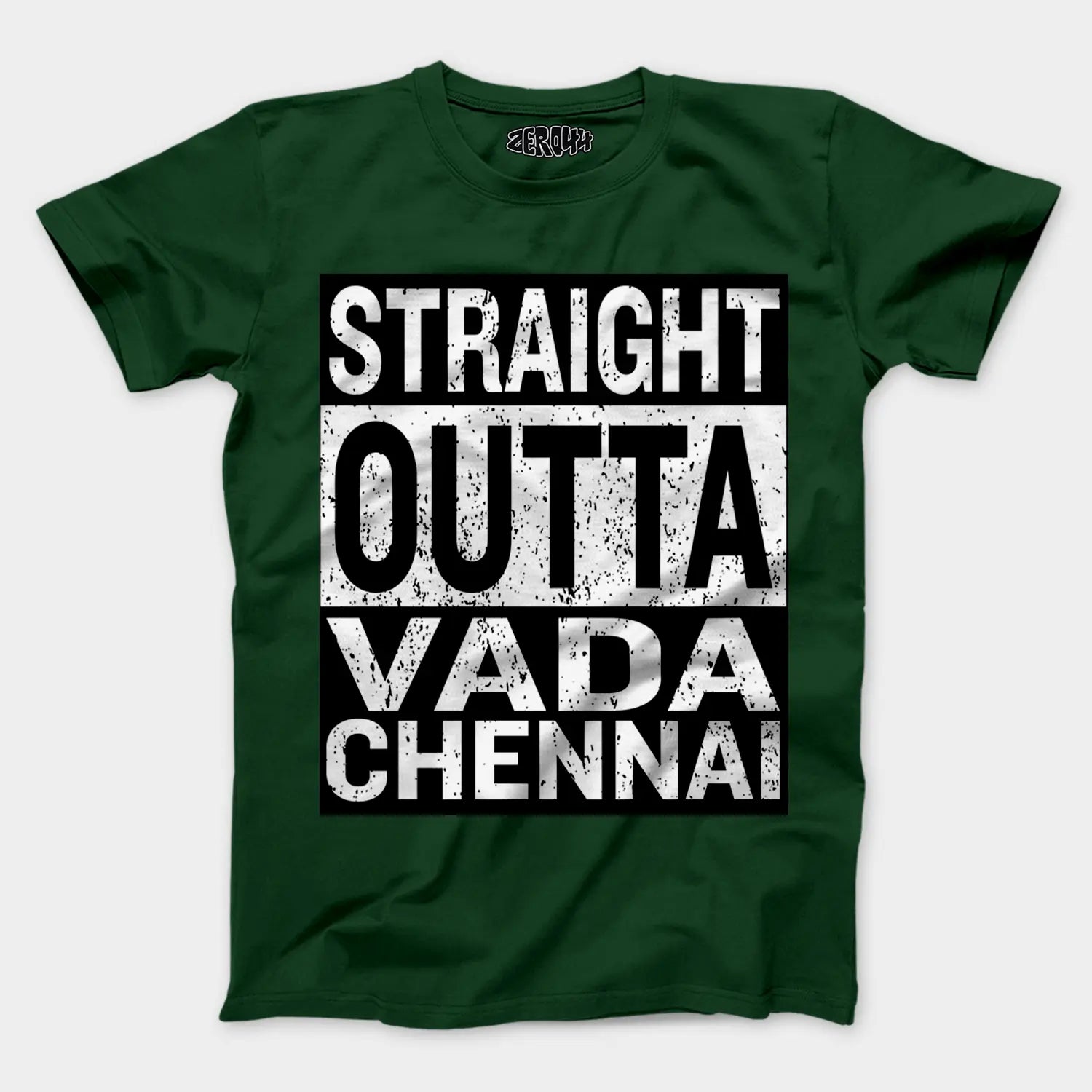Straight Outta Vada Chennai Men/Unisex T-Shirt in Bottle Green Color