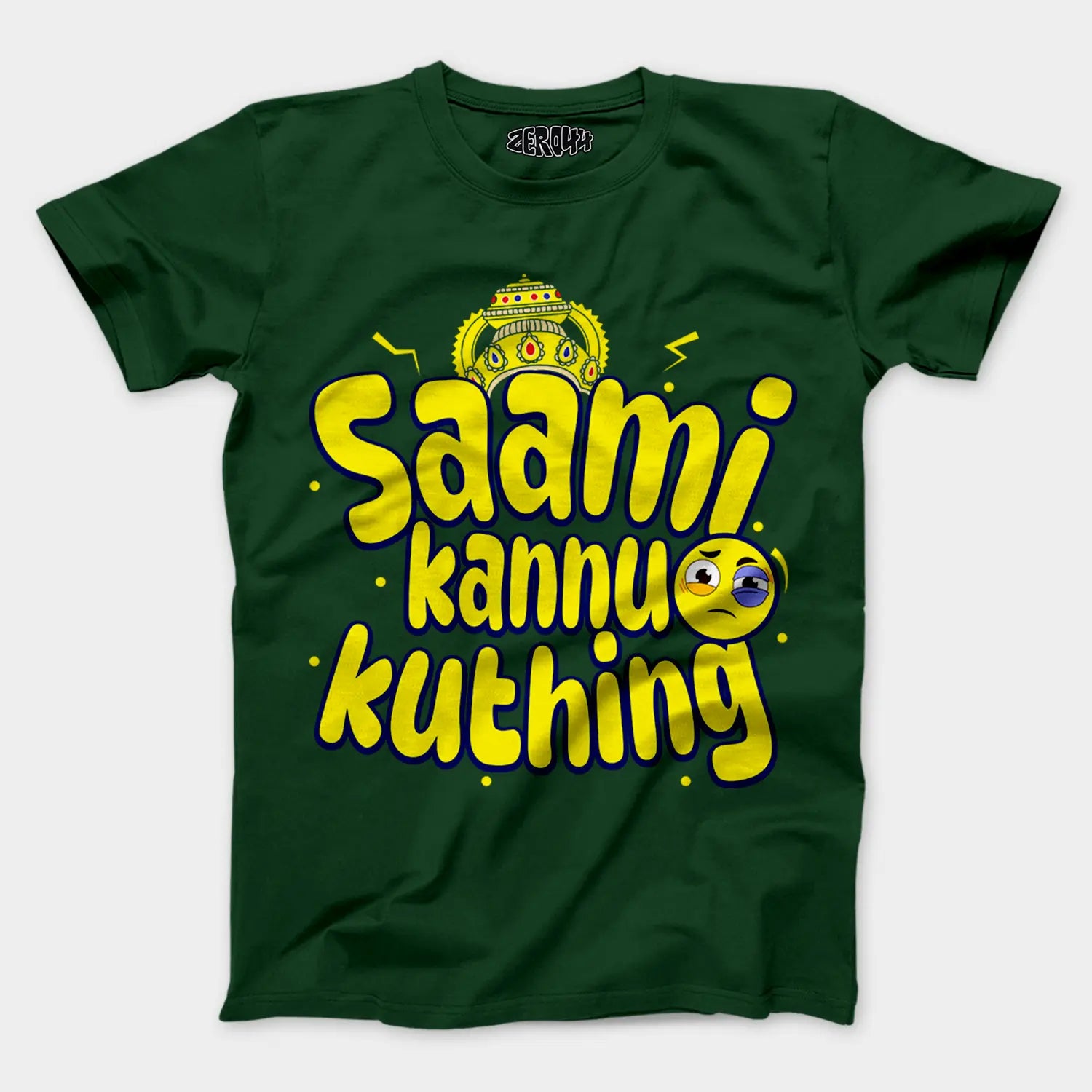 Saami Kannu Kuthing Men/Unisex T-Shirt in Bottle Green Color