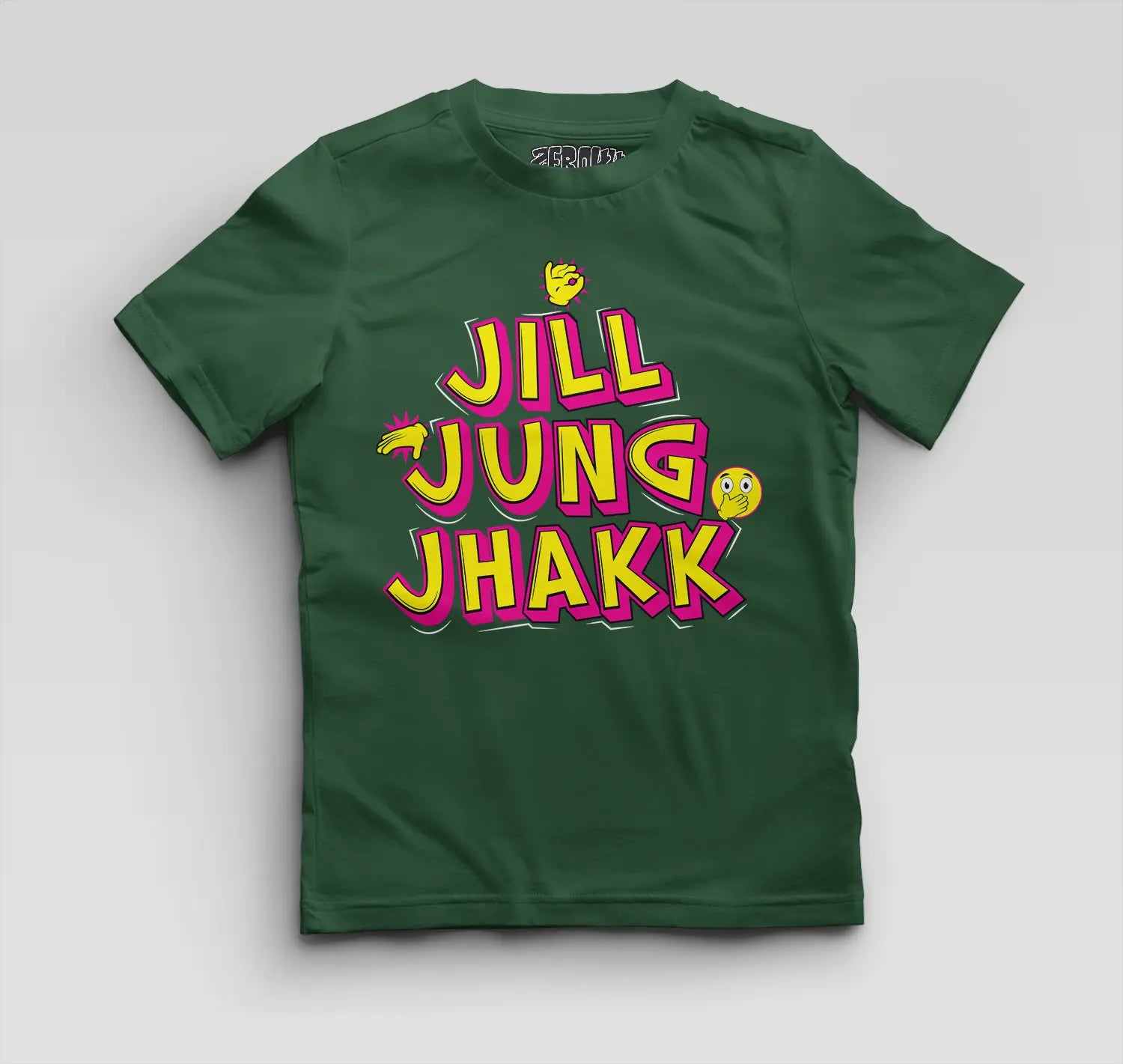 Jill Jung Jhakk Boys Round Neck T-Shirt in Bottle Green Color