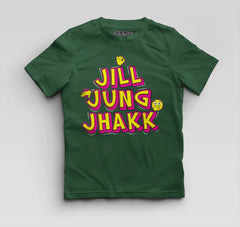 Jill Jung Jhakk Boys Round Neck T-Shirt in Bottle Green Color