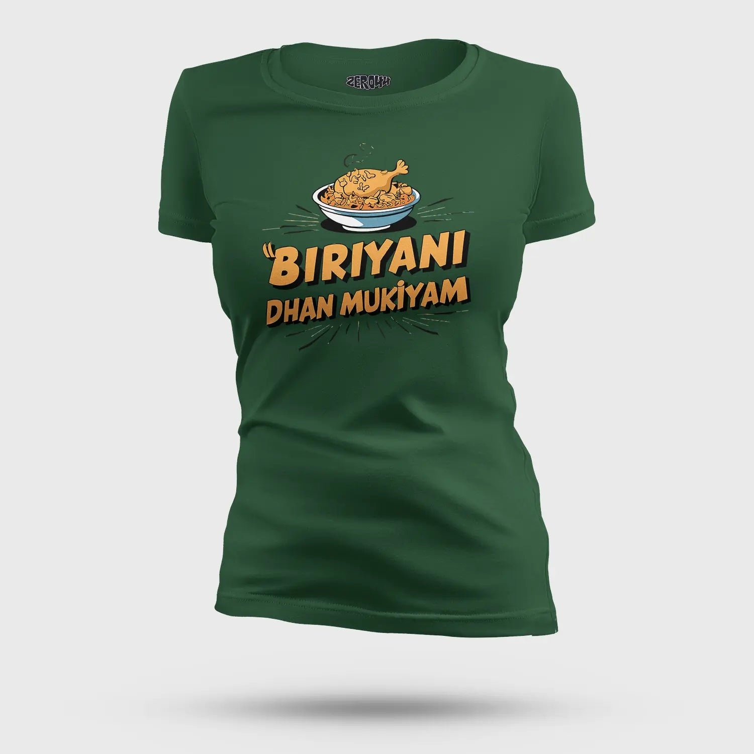 Biriyani Dhan Mukiyam Women's T-Shirt in Bottle Green Color